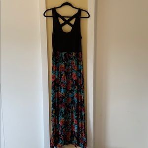 Tropical floral maxi dress